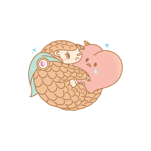 悲傷情緒的鱗曦角色插畫